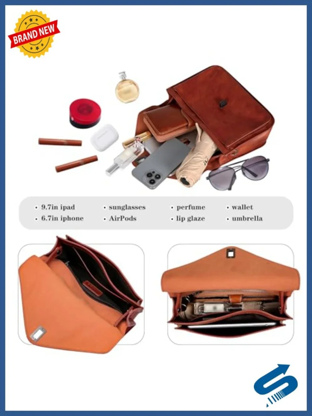 Genuine Leather Satchel Crossbody Bag Shoulder Tote Top Handle Purse
